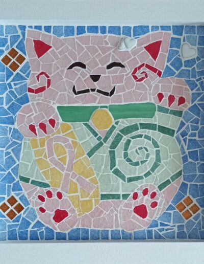 Manekineko d'octobre rose | G.B.S.a Mozaic